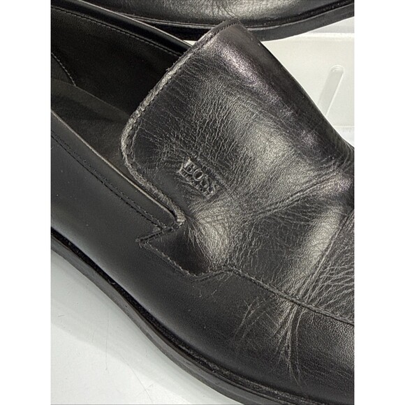 (P6) HUGO BOSS BLACK LEATHER VENETIAN LOAFERS,Men’s,SIZE 11.5 main image 12